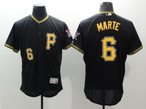 Pirates #6 Starling Marte Black Flexbase Authentic Collection Stitched MLB Jersey - Click Image to Close